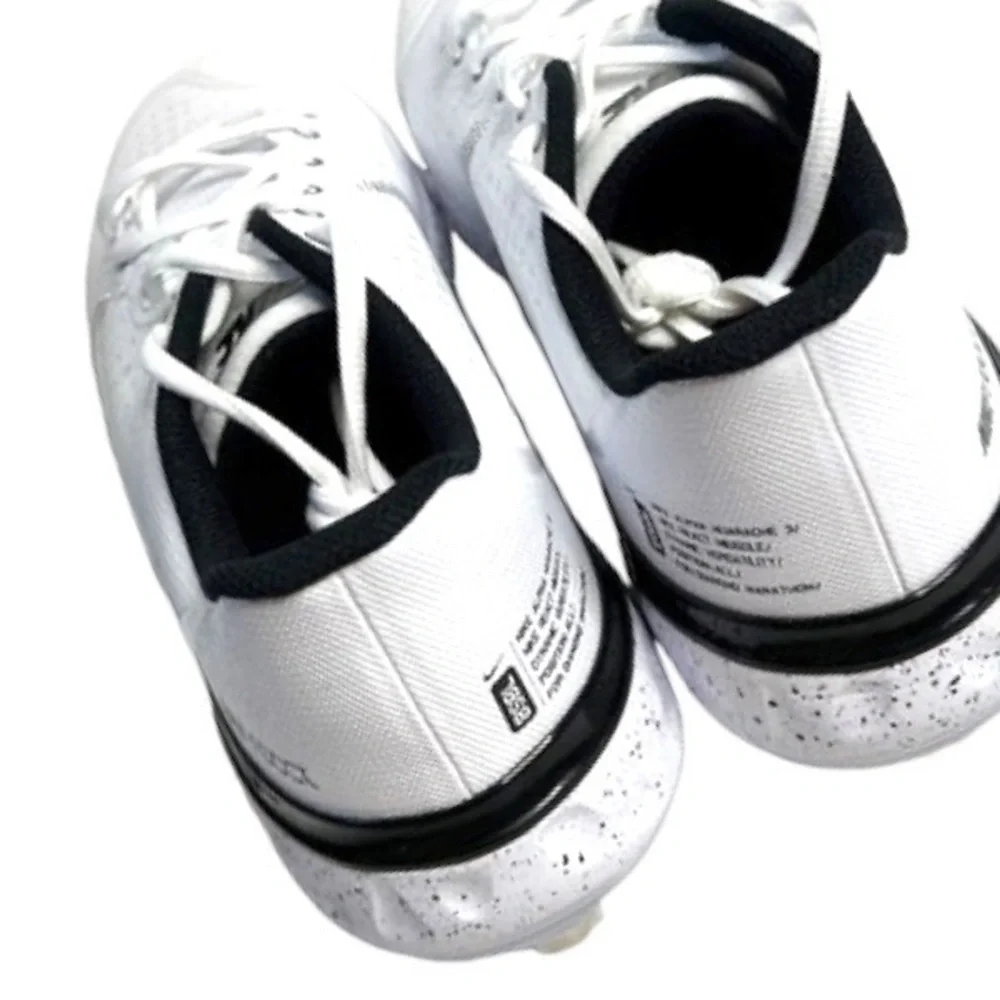 New NIKE Alpha Huarache Elite 3 White Black Metal Spikes Baseball Cleats Mens 14